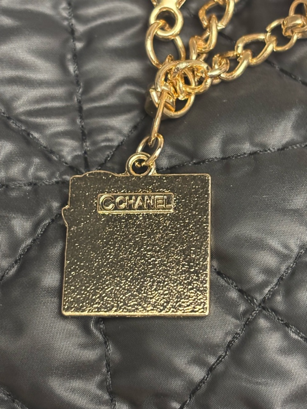 CC Chanel Bag Charm, Upcycled Chanel Purple Enamel Zipper Pull 5.25 inches - Picture 4 of 7